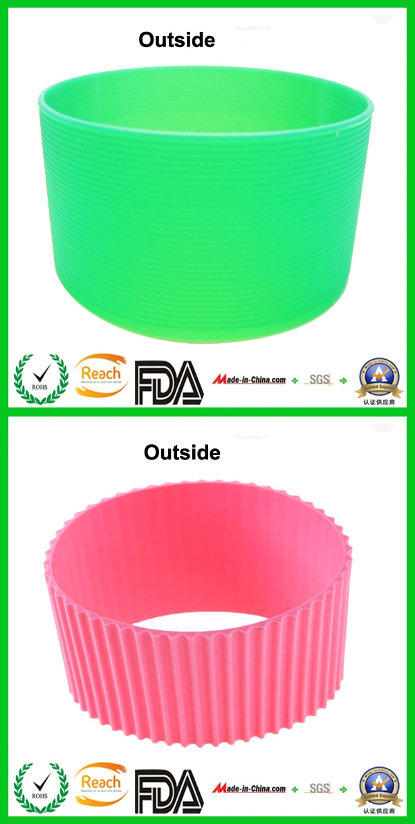 Silicone Coffee Cup Sleeve Heat-Resistant Anti-Slip Glass Bottle Protective Covers