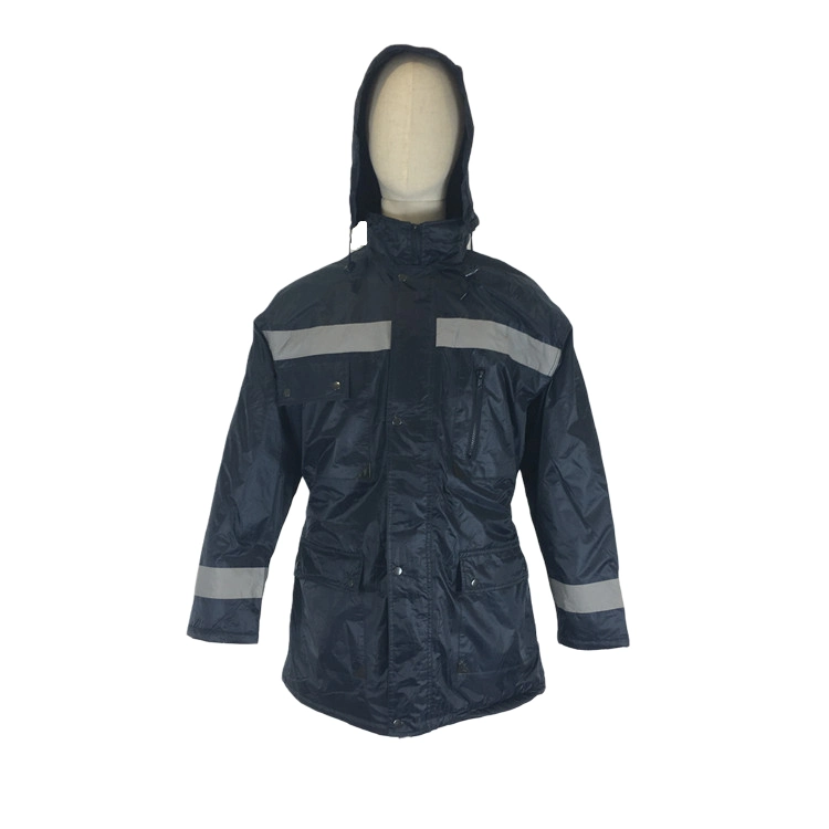 Waterproof Jacket Winter Cold Resistance Coat Navy Blue Hi Vis Work Parka