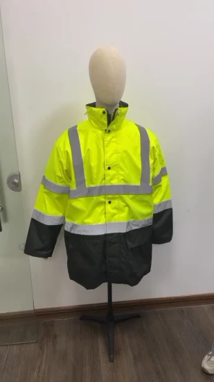 Hi Viz Reflektierende Jacken, hohe Sichtbarkeit, wasserdichte Verkehrssicherheitskleidung, 2-in-1-Arbeitsjacke mit abnehmbaren Ärmeln