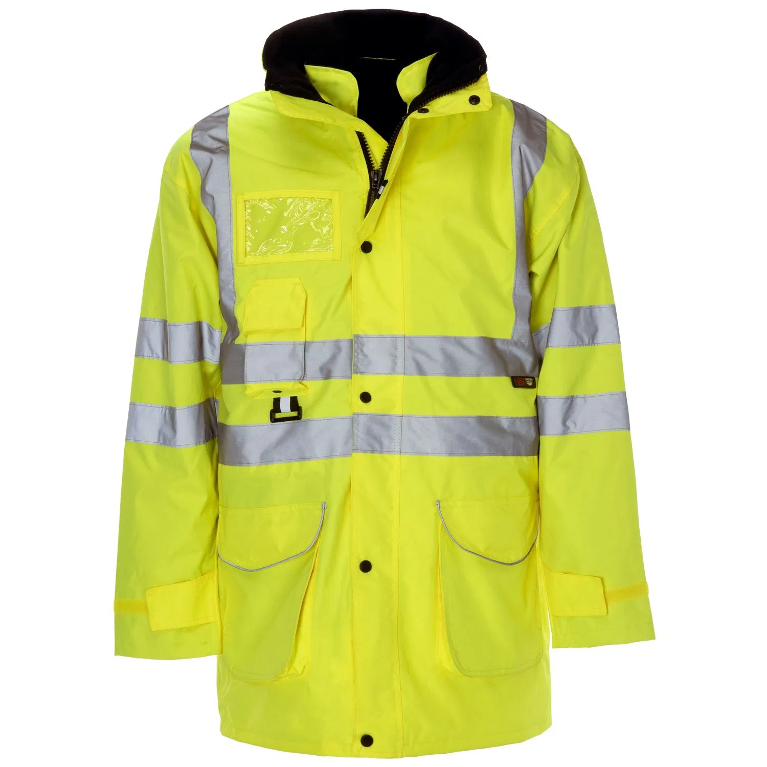 Reflektierende Sicherheitskleidung mit hoher Sichtbarkeit, abnehmbare Kapuze, 7-in-1-schwerer Parka für Arbeitsuniformen